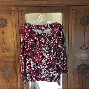 Stylish Red and Black Paisley Blouse